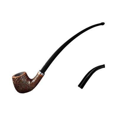 VAUEN Pfeife Relax 527, braun, sandgestrahlt, 9mm Filter, Weißpunkt