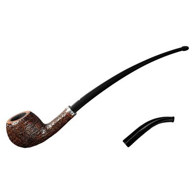 VAUEN Pfeife Relax 544, braun, sandgestrahlt, 9mm Filter, Weißpunkt