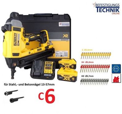 DeWalt Akku Betonnagler DCN890P2-QW 13-57mm 2x5,0Ah für Betonnägel C6