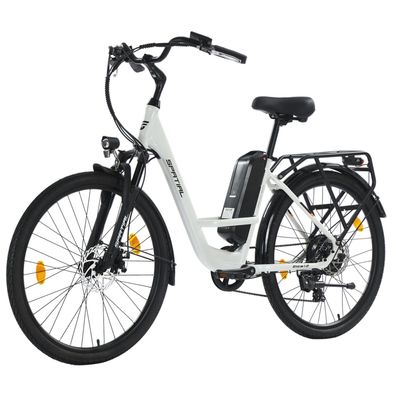 26 Zoll Urban E-Bike für Damen mit 350W Motor 36V 13Ah Akku und Gepäckträger