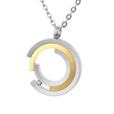 Anhänger - Edelstahl vergoldet - Brillant 0,02ct