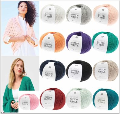 100g Rico Creative Cotton Fleece dk Wolle Garn zum Stricken Häkeln GP 89,90€/kg