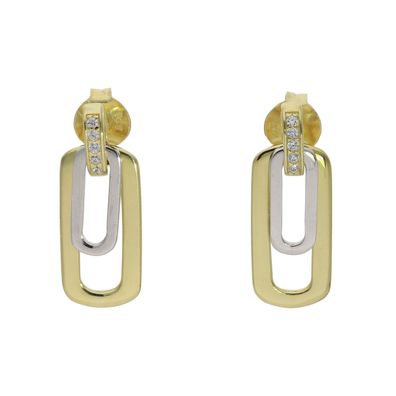 Ohrstecker 925 Silber Teilvergoldet Zirkonia JL16-06-0835 JuwelmaLux