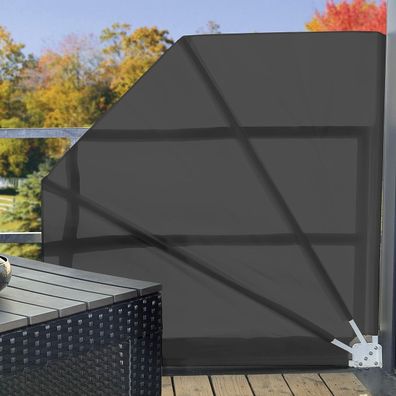 NEU Balkonfächer 140x140cm anthrazit Wandhalterung Trennwand für UV Sichtschutz