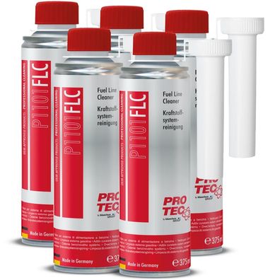 5x Pro-Tec P1101 FLC Kraftstoffsystem Reiniger Benzin - Fuel Line Cleaner 375ml