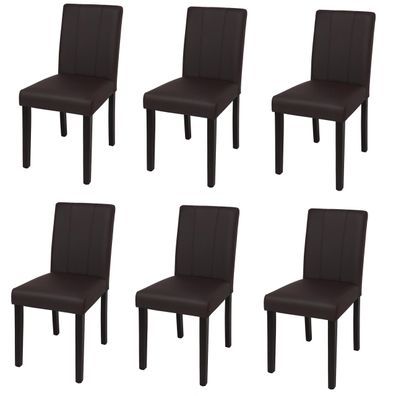 6er-Set Esszimmerstuhl HWC-O65d, Küchenstuhl Polsterstuhl Lehnstuhl, Kunstleder