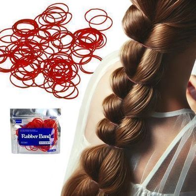 Haargummis ROT 130 STÜCK M