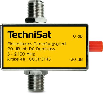 TechniSat Dämpfungsglied | einstellbar (mit F-Kupplung) | silber