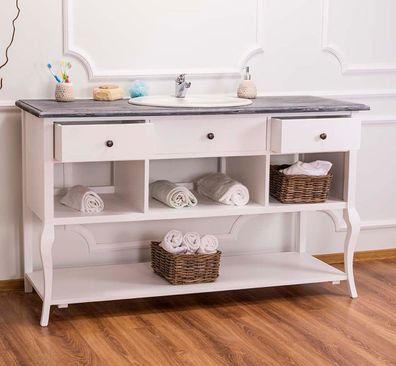 Casa Padrino Landhaus Stil Waschschrank Waschtisch Ohne Waschbecken Grau / Weiss - Ba