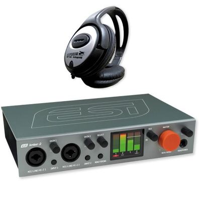 ESI USB Audio-Interface Amber i2 mit Kopfhörer