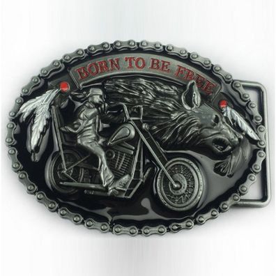 Gürtelschnalle Biker Gürtelschließe BORN FREE Wechselschnalle Buckle