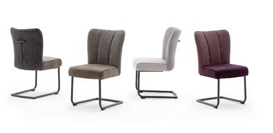 Esszimmerstühle Freischwinger Santiago Schale B mit Griff Vintage Look grau