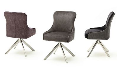 Esszimmerstühle Stühle Sheffield Schale A Vintage Velour anthrazit Gestell 360°