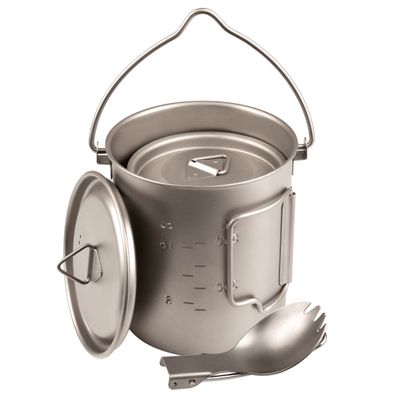 Campinggeschirr Set aus Titan - 3-teilig & ultraleicht - mit 750?ml