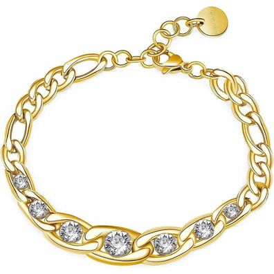 Gold-plated steel bracelet with Symphonia BYM104 crystals