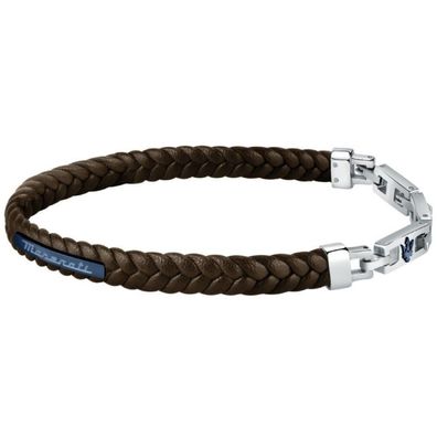 Tmavì hnìdý koený náramek Recyceltes Leder JM222AVE03