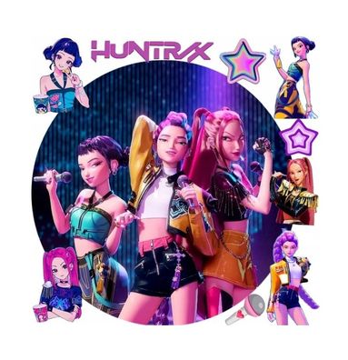 Huntr/x Essbar Dämonenjägerin Zuckermasse Tortenbild Tortenaufleger + 4 Muffin f2