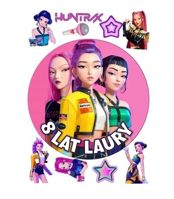 Huntr/x Essbar Dämonenjägerin Zuckermasse Tortenbild Tortenaufleger + 4 Muffin f5