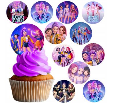 Huntr/x Essbar 12 Muffin Zuckermasse Tortenbild Tortenaufleger f1