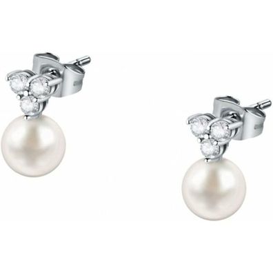 Charming silver earrings with pearls Pearl SAER52