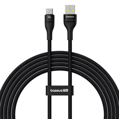 Baseus Flash 2 USB-A / USB-C-Kabel 100W 2 m – Schwarz