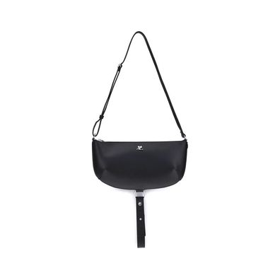 Courrèges Black Calf Leather Bos Taurus Shoulder Bag