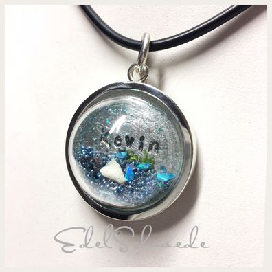 Edelschmiede925 Milchzahn Anhänger mit Füßchen & Name v Kind in 925 Silber