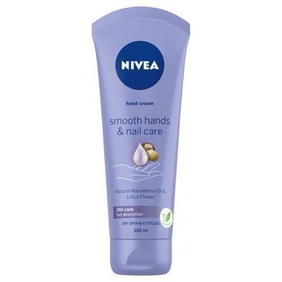 Nivea Hand- und Nagelpflege Creme 100ml - Glaettende Formel fuer geschmeidige Haend