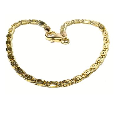 Armband 585/- Gelbgold S-Panzerkette 21 cm stabil massiv poliert