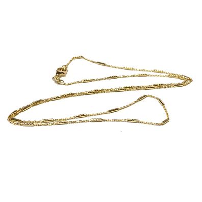 Kette Gelbgold 750/- diamantiert Muster zart fein Collier 50cm