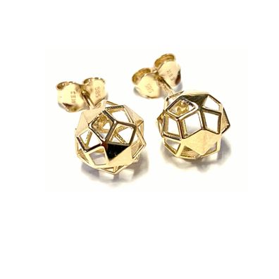 Ohrring 585 Gold 8mm Kugelohrstecker filigran Durchbrüche