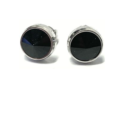 Ohrstecker TITAN Swarovski Kristall jet 10mm Klassiker rund