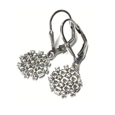 Ohrhänger 925 Silber rhodiniert Zirkonia Ohrbrisur einfarbig