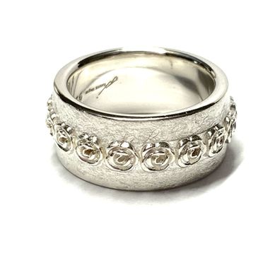Ring 925 Silber Rosen Motiv Bandring Rosenring breit massiv #53