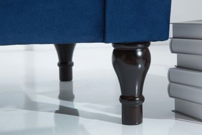 Casa Padrino Chesterfield Sofa in Blau 225 x 90 x H. 79 cm - Designer Chesterfield So