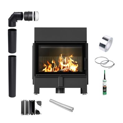 Kamin KRATKI ZIBI ECO 9,9 kW Ø 180 mit schwarzer Verkleidung