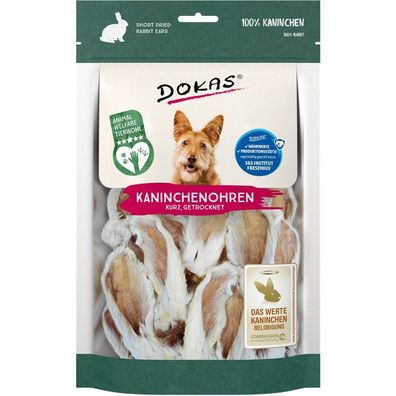 Dokas Dog Kaninchenohren mit Fell getrocknet 7 x 100g