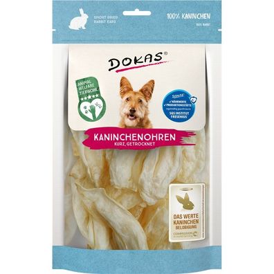Dokas Dog Kaninchenohren ohne Fell getrocknet 7 x 70g
