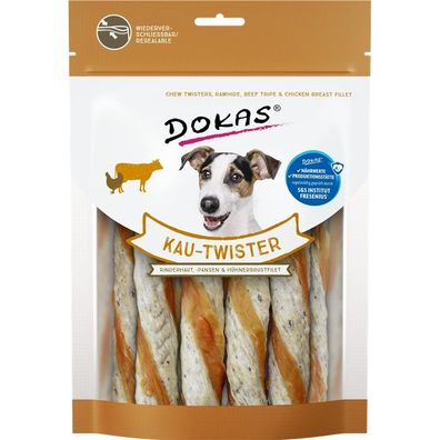 Dokas Dog Kau Twister Rinderhaut, Pansen & Hühnerbrust 9 x 200g