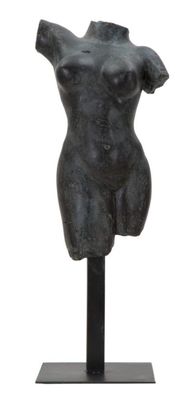 Dekofigur klassische Frauenbüste Skulptur Torso ohne Arme Beine Kopf schwarz H 50 cm