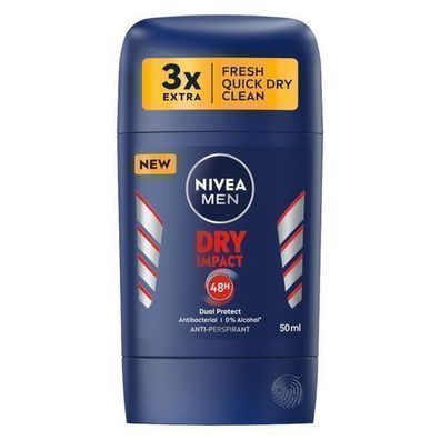 Nivea Men Dry Impact Antitranspirant Stick, 50 ml