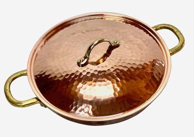CopperGarden®" Kupferpfanne ø24 cm | Griffe & Deckel | verzinnt