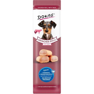 Dokas Dog Snack Hühnchen-Rolle mit Rind 32 x 10g