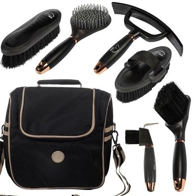 HKM Pferde-Pflegeset Putzset Nero