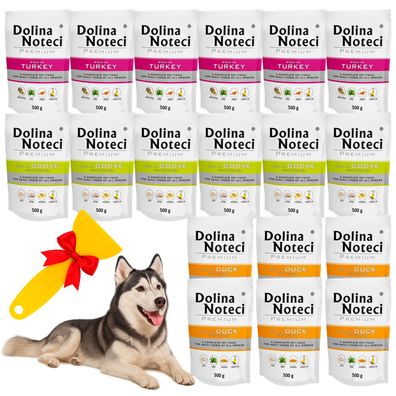 Dolina Noteci Nassfutter für Hunde 18×500 g Mix Gans Ente Pute 9kg