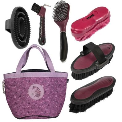 Pferdepflegeset Putzset Berry mit Tasche, Bürsten & Hufkratzer
