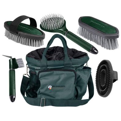 Pferdepflegeset Putzset Deluxe mit Tasche, Bürtsen und Hufkratzer