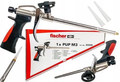 fischer Metallpistole PUP M3, robuste Schaumpistole für PU-Schäume, Bauschaumpistole