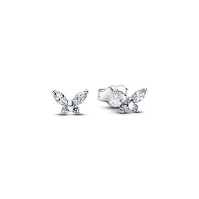 Ohrstecker - Silber - Schmetterling weiß