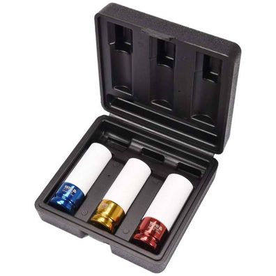 Schlagschrauber-Nuss, Schlagnuss SET 1/2“ 17, 19, 21mm für Alufelgen
